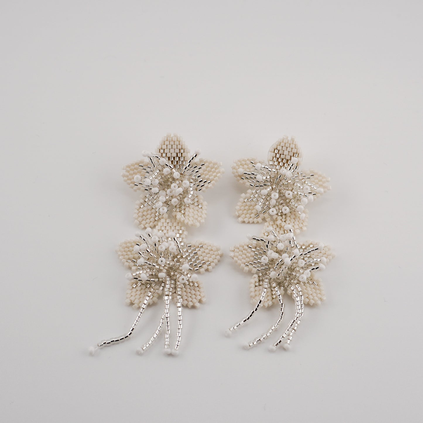 Double Floral Charm Earrings