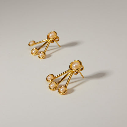 Triple Pearl Duo Studs