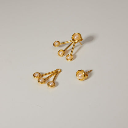 Triple Pearl Duo Studs