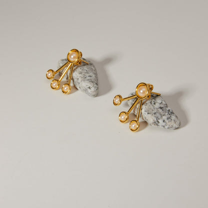 Triple Pearl Duo Studs