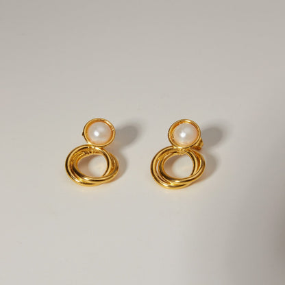 Aretes Circle Pearls