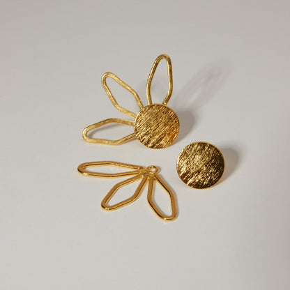 Petal Duo Gold Earrings