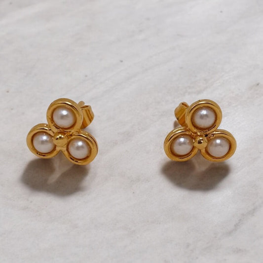 Triple Pearl Studs
