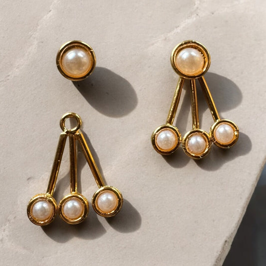 Triple Pearl Duo Studs