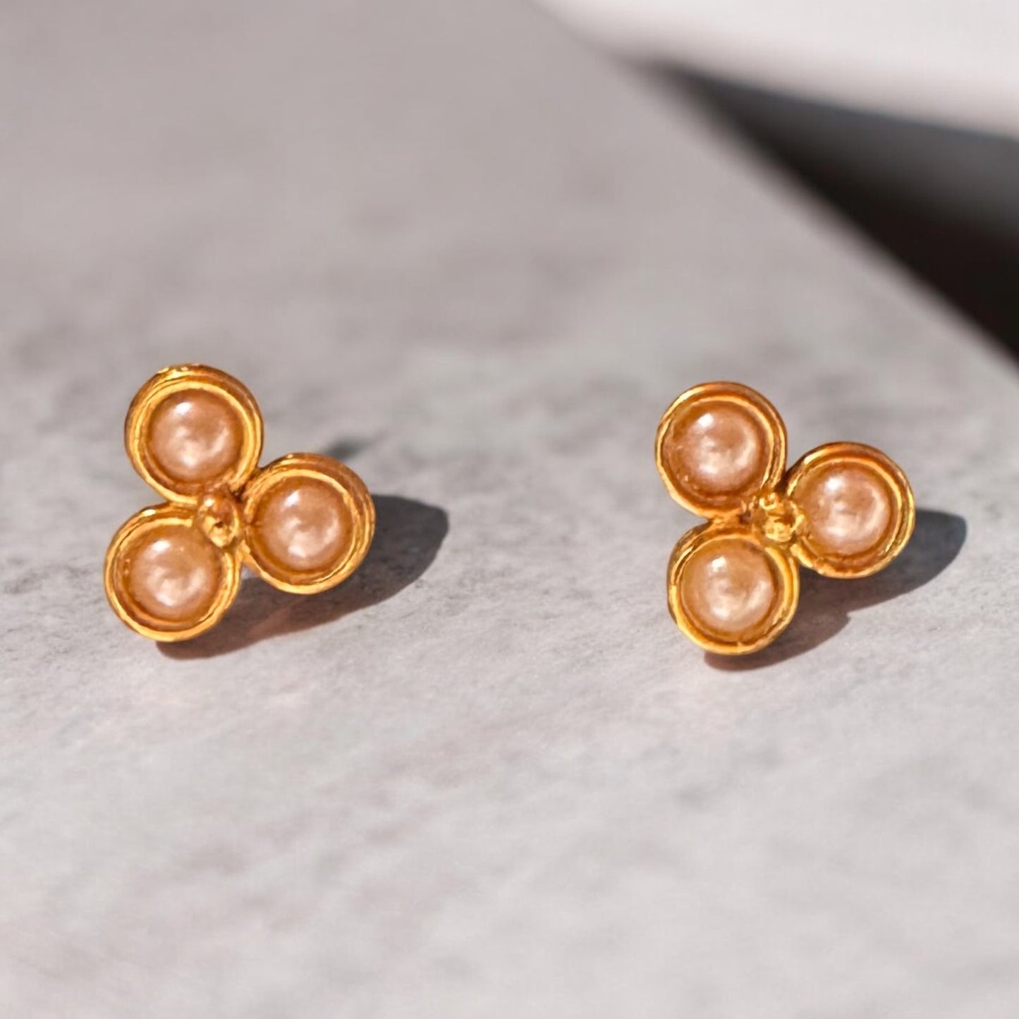 Triple Pearl Studs