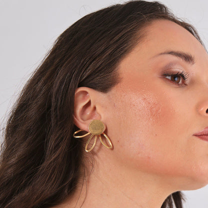 Petal Duo Gold Earrings